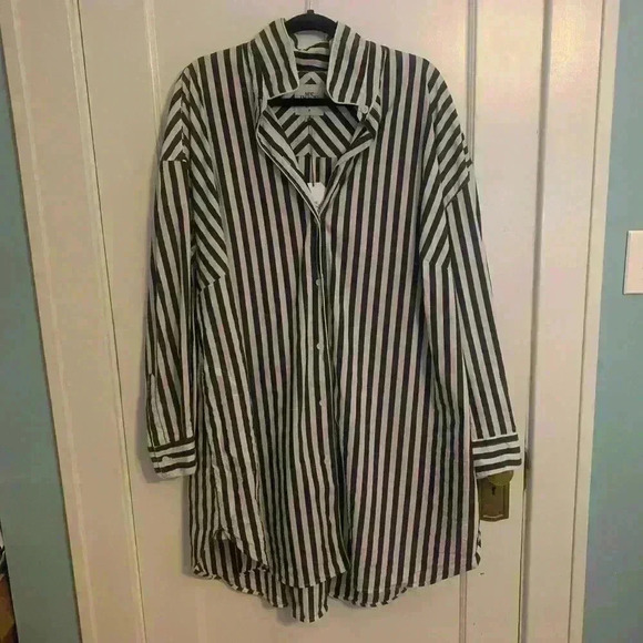 NWT See Rose Go Signature Tunic Shirt Grey & White striped, Womens Plus Size 4x - Picture 3 of 12